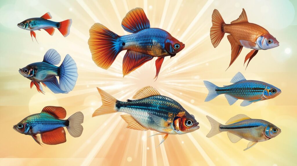 hrana pești acvariu specii populare – Guppy, Betta, Neon Tetra, Molly, Corydoras