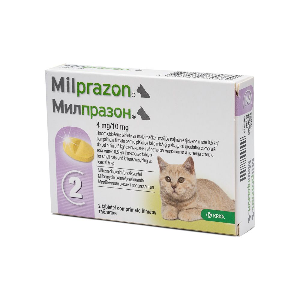 Milprazon cat 4 mg/10mg 2cpr/ct (0.5-2kg)