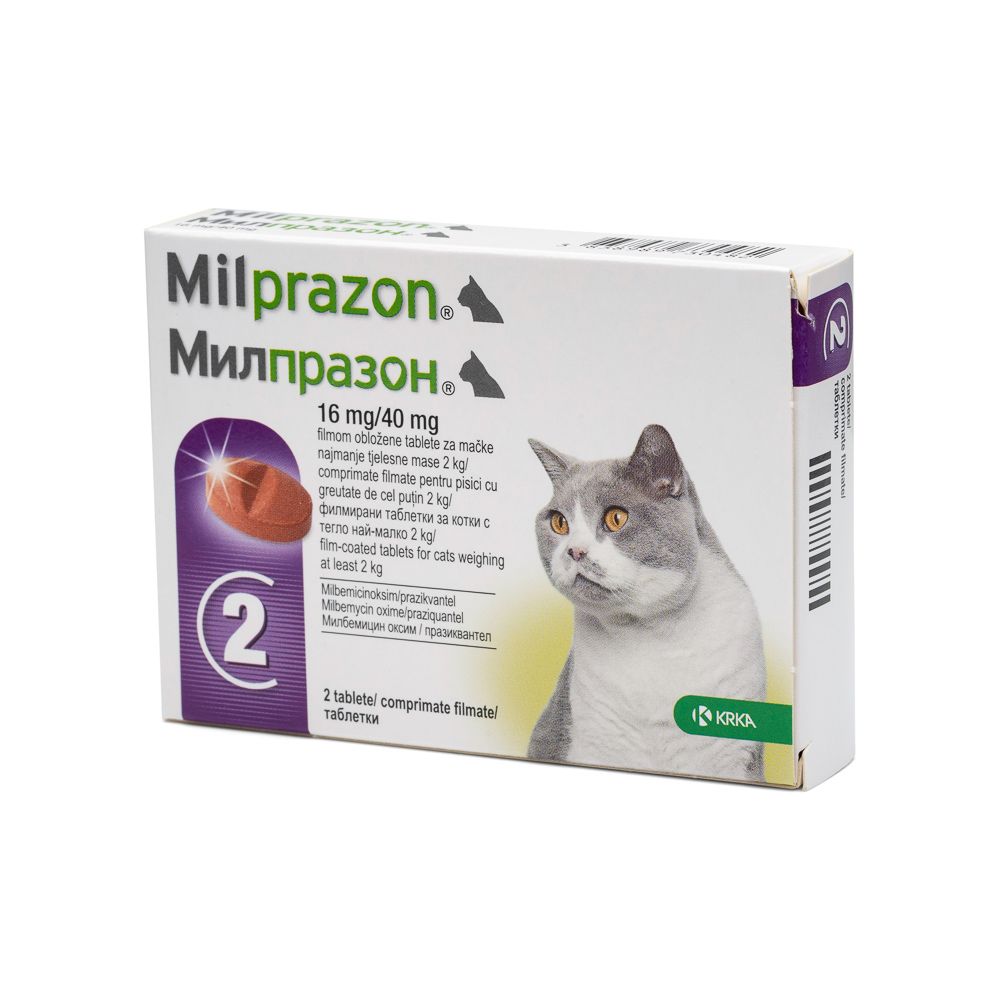 Milprazon cat 16mg/40mg 2cpr/ct (2-8kg)